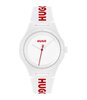 Montre HUGO LIT FOR HIM Homme 1530345 Analogue Cadran MINERAL Blanc Bracelet Silicone Blanc Clip / clasp Etanchéité 5BAR