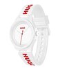 Montre HUGO LIT FOR HIM Homme 1530345 Analogue Cadran MINERAL Blanc Bracelet Silicone Blanc Clip / clasp Etanchéité 5BAR