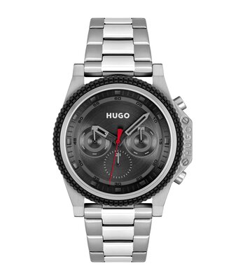 Montre HUGO BRAVE Homme 1530347 Analogue Cadran MINERAL Noir Bracelet Acier inoxydable Acier Clip / clasp Etanchéité 5BAR