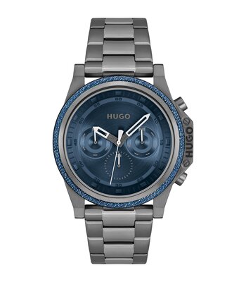 Montre HUGO BRAVE Homme 1530350 Analogique Cadran Minéral Noir Bracelet Milanais Noir Clip / clasp Etanchéité 5 ATM