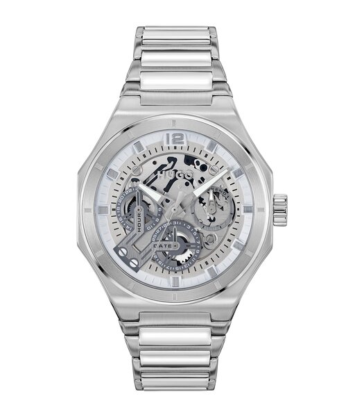 Montre HUGO GRAIL SKELETON Homme 1530377 Analogue Cadran MINERAL Argenté Bracelet Acier inoxydable Acier Etanchéité 5BAR