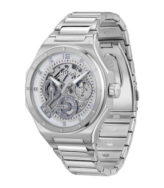 Montre HUGO GRAIL SKELETON Homme 1530377 Analogue Cadran MINERAL Argenté Bracelet Acier inoxydable Acier Etanchéité 5BAR