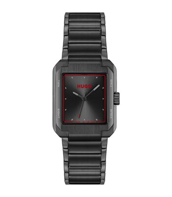 Montre HUGO THRIVE ANALOG Homme 1530383 Analogue Cadran MINERAL Noir Bracelet Acier Noir Etanchéité 5BAR