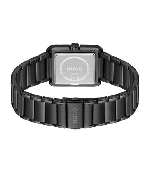 Montre HUGO THRIVE ANALOG Homme 1530383 Analogue Cadran MINERAL Noir Bracelet Acier Noir Etanchéité 5BAR