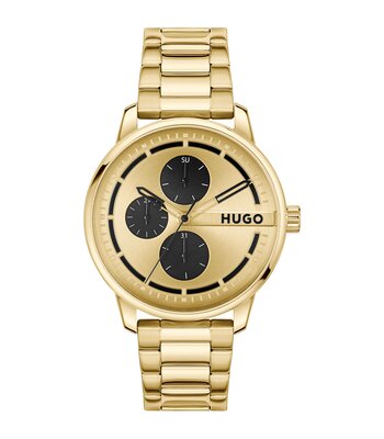 Montre HUGO STAMP MULTI Homme 1530385 Analogue Cadran MINERAL Or jaune Bracelet Acier Or jaune Etanchéité 3BAR