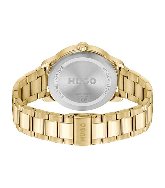 Montre HUGO STAMP MULTI Homme 1530385 Analogue Cadran MINERAL Or jaune Bracelet Acier Or jaune Etanchéité 3BAR