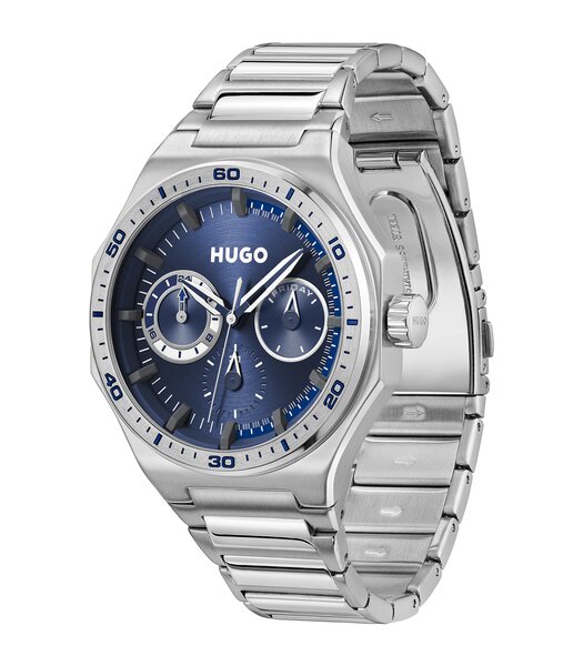Montre HUGO GRAIL SPORT Homme 1530400 Analogue Cadran MINERAL Bleu Bracelet Acier inoxydable Acier Etanchéité 5BAR