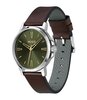 Montre HUGO SMOOTH Homme 1530418 Analogue Cadran MINERAL Vert Bracelet Cuir Brun Etanchéité 3BAR
