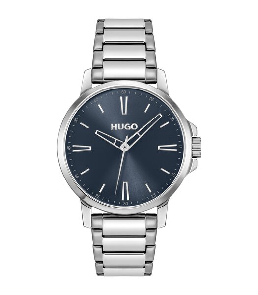 Montre HUGO SMOOTH Homme 1530419 Analogue Cadran MINERAL Bleu Bracelet Acier inoxydable Acier Etanchéité 3BAR