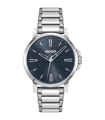 Montre HUGO SMOOTH Homme 1530419 Analogue Cadran MINERAL Bleu Bracelet Acier inoxydable Acier Etanchéité 3BAR