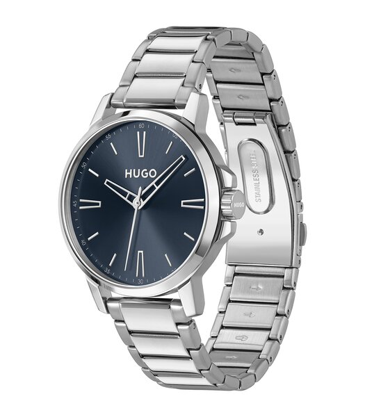 Montre HUGO SMOOTH Homme 1530419 Analogue Cadran MINERAL Bleu Bracelet Acier inoxydable Acier Etanchéité 3BAR