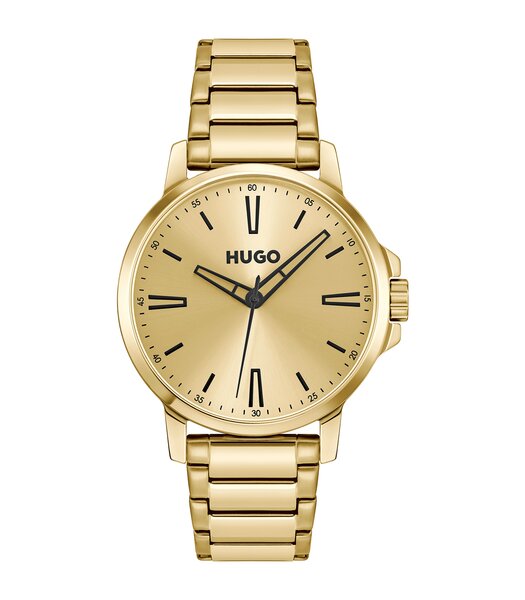 Montre HUGO SMOOTH Homme 1530420 Analogue Cadran MINERAL Or jaune Bracelet Acier Or jaune Etanchéité 3BAR