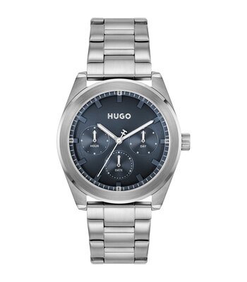 Montre HUGO WORK Homme 1530424 Analogue Cadran MINERAL Bleu Bracelet Acier inoxydable Acier Etanchéité 5BAR