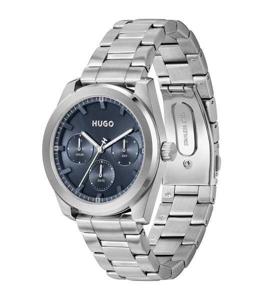 Montre HUGO WORK Homme 1530424 Analogue Cadran MINERAL Bleu Bracelet Acier inoxydable Acier Etanchéité 5BAR