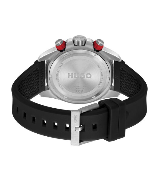 Montre HUGO DIVE Homme 1530427 Analogue Cadran MINERAL Noir Bracelet Silicone Noir Etanchéité 5BAR