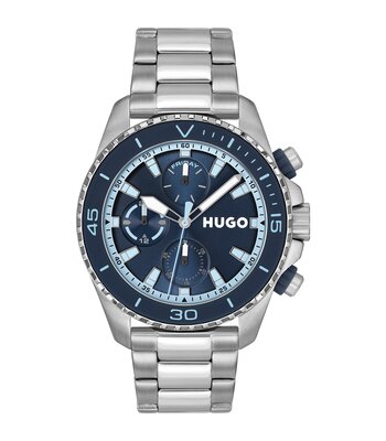 Montre HUGO DIVE Homme 1530429 Analogue Cadran MINERAL Bleu Bracelet Acier inoxydable Acier Etanchéité 5BAR