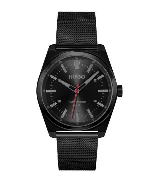 Montre HUGO ARK Homme 1530440 Analogue Cadran MINERAL Noir Bracelet Acier Noir Etanchéité 5BAR