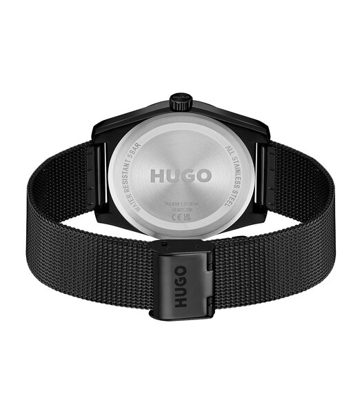 Montre HUGO ARK Homme 1530440 Analogue Cadran MINERAL Noir Bracelet Acier Noir Etanchéité 5BAR