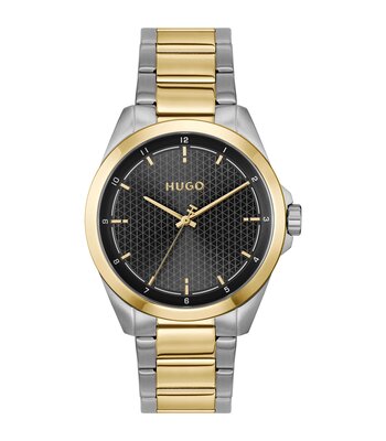 Montre HUGO SEAM Homme 1530452 Analogue Cadran MINERAL Noir Bracelet Acier inoxydable Acier / or jaune Etanchéité 3BAR
