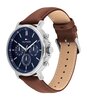 Montre TOMMY HILFIGER TYSON Homme 1710585 Analogue Cadran MINERAL Bleu Bracelet Cuir Brun Etanchéité 5BAR