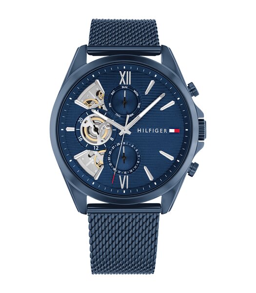 Montre TOMMY HILFIGER BAKER Homme 1710648 Analogue Cadran MINERAL Bleu Bracelet Acier Bleu Etanchéité 5BAR