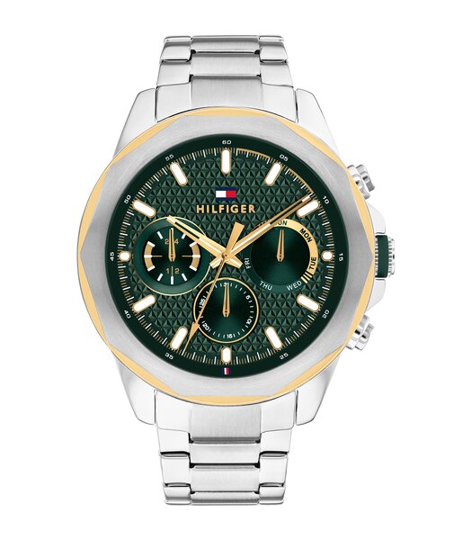 Montre TOMMY HILFIGER LARS (46MM) Homme 1710651 Analogue Cadran MINERAL Vert Bracelet Acier inoxydable Acier Etanchéité 5BAR