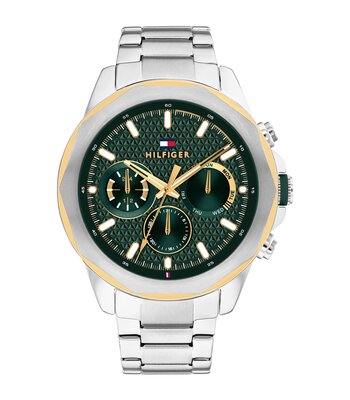 Montre TOMMY HILFIGER LARS (46MM) Homme 1710651 Analogue Cadran MINERAL Vert Bracelet Acier inoxydable Acier Etanchéité 5BAR