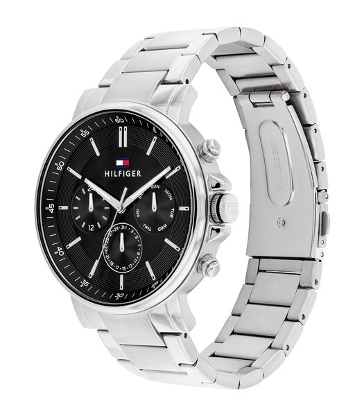 Montre TOMMY HILFIGER TYSON Homme 1710667 Analogue Cadran MINERAL Noir Bracelet Acier inoxydable Acier Etanchéité 5BAR