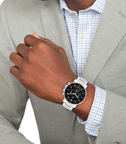 Montre TOMMY HILFIGER TYSON Homme 1710667 Analogue Cadran MINERAL Noir Bracelet Acier inoxydable Acier Etanchéité 5BAR