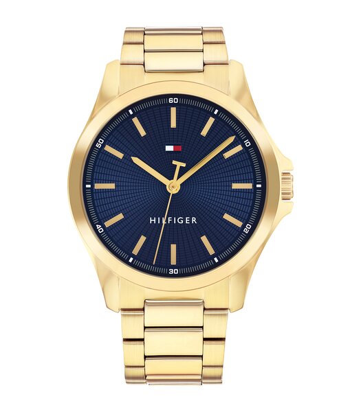 Horloge TOMMY HILFIGER BRUCE (43MM) Heren 1710679 Analoog Behuizing MINERAAL Blauw Bracelette Staal Geelgoudkleurig Etanchéiteiten 3BAR