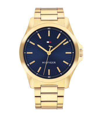 Montre TOMMY HILFIGER BRUCE (43MM) Homme 1710679 Analogue Cadran MINERAL Bleu Bracelet Acier Or jaune Etanchéité 3BAR