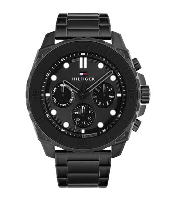 Horloge TOMMY HILFIGER MORGAN Heren 1710690 Analoog Behuizing MINERAAL Zwart Bracelette Staal Zwart Etanchéiteiten 5BAR