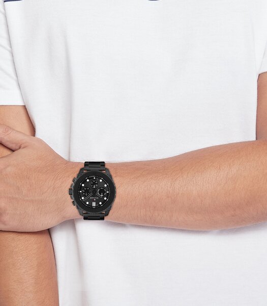 Horloge TOMMY HILFIGER MORGAN Heren 1710690 Analoog Behuizing MINERAAL Zwart Bracelette Staal Zwart Etanchéiteiten 5BAR