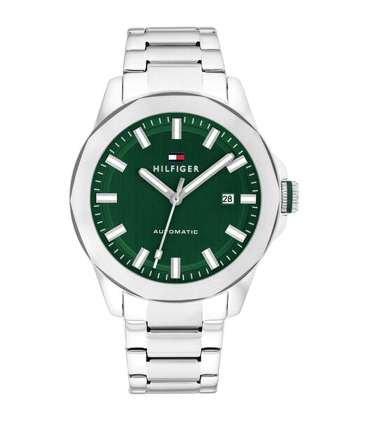 Montre TOMMY HILFIGER LARS AUTOMATIC Homme 1710694 Analogue Cadran MINERAL Vert Bracelet Acier inoxydable Acier Etanchéité 5BAR