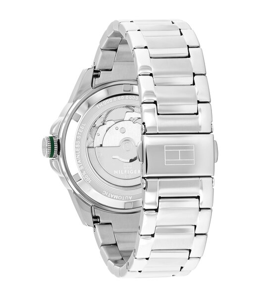 Montre TOMMY HILFIGER LARS AUTOMATIC Homme 1710694 Analogue Cadran MINERAL Vert Bracelet Acier inoxydable Acier Etanchéité 5BAR