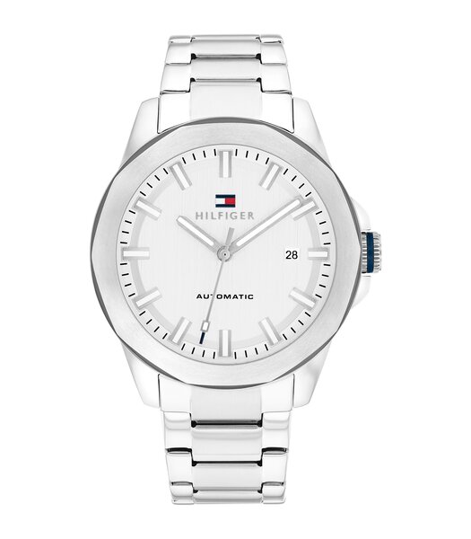 Montre TOMMY HILFIGER LARS AUTOMATIC Homme 1710695 Analogue Cadran MINERAL Argenté Bracelet Acier inoxydable Acier Etanchéité 5BAR