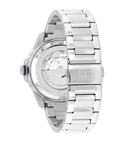 Montre TOMMY HILFIGER LARS AUTOMATIC Homme 1710695 Analogue Cadran MINERAL Argenté Bracelet Acier inoxydable Acier Etanchéité 5BAR