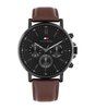 Montre TOMMY HILFIGER TYSON Homme 1710704 Analogue Cadran MINERAL Noir Bracelet Cuir Brun Etanchéité 5BAR