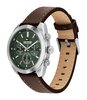 Montre TOMMY HILFIGER HUDSON Homme 1710719 Analogue Cadran MINERAL Vert Bracelet Cuir Brun Etanchéité 5BAR