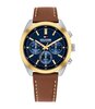 Montre TOMMY HILFIGER HUDSON Homme 1710720 Analogue Cadran MINERAL Bleu Bracelet Cuir Brun Etanchéité 5BAR