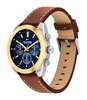 Montre TOMMY HILFIGER HUDSON Homme 1710720 Analogue Cadran MINERAL Bleu Bracelet Cuir Brun Etanchéité 5BAR