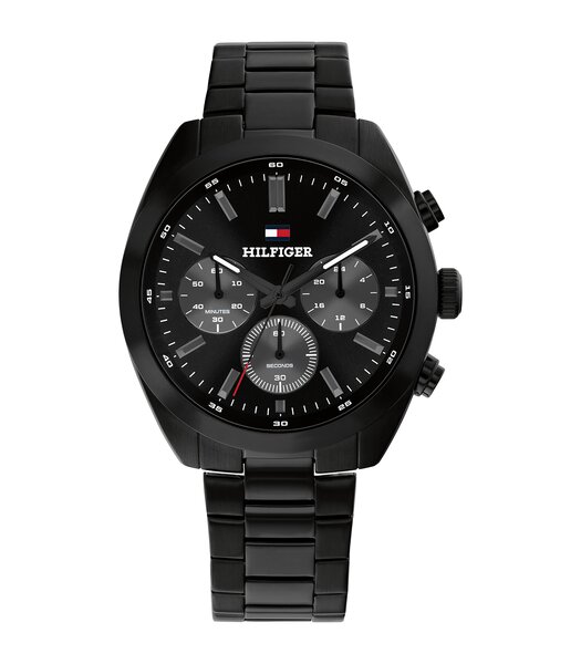 Montre TOMMY HILFIGER HUDSON Homme 1710724 Analogue Cadran MINERAL Noir Bracelet Acier Noir Etanchéité 5BAR