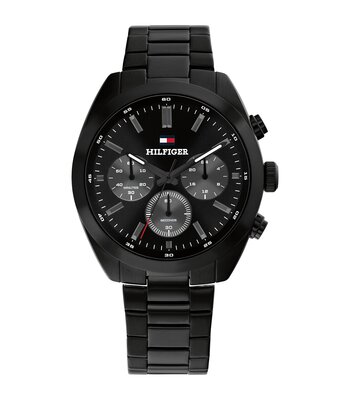 Montre TOMMY HILFIGER HUDSON Homme 1710724 Analogue Cadran MINERAL Noir Bracelet Acier Noir Etanchéité 5BAR