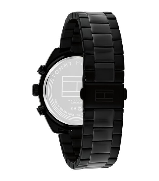 Montre TOMMY HILFIGER HUDSON Homme 1710724 Analogue Cadran MINERAL Noir Bracelet Acier Noir Etanchéité 5BAR