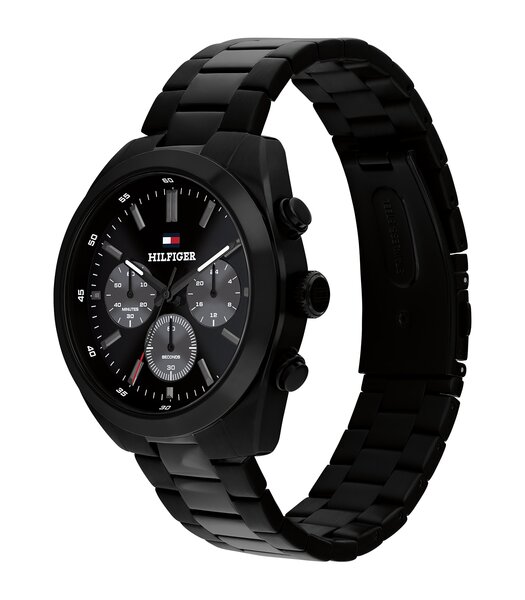 Montre TOMMY HILFIGER HUDSON Homme 1710724 Analogue Cadran MINERAL Noir Bracelet Acier Noir Etanchéité 5BAR