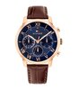 Horloge TOMMY HILFIGER TH-OXFORD Heren 1710727 Analoog Behuizing MINERAAL Blauw Bracelette Leer Bruin Etanchéiteiten 5BAR