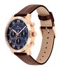Horloge TOMMY HILFIGER TH-OXFORD Heren 1710727 Analoog Behuizing MINERAAL Blauw Bracelette Leer Bruin Etanchéiteiten 5BAR
