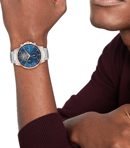 Montre TOMMY HILFIGER STEWART Homme 1710734 Analogue Cadran MINERAL Bleu Bracelet Acier inoxydable Acier Etanchéité 5BAR