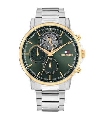 Montre TOMMY HILFIGER STEWART Homme 1710735 Analogue Cadran MINERAL Vert Bracelet Acier inoxydable Acier Etanchéité 5BAR