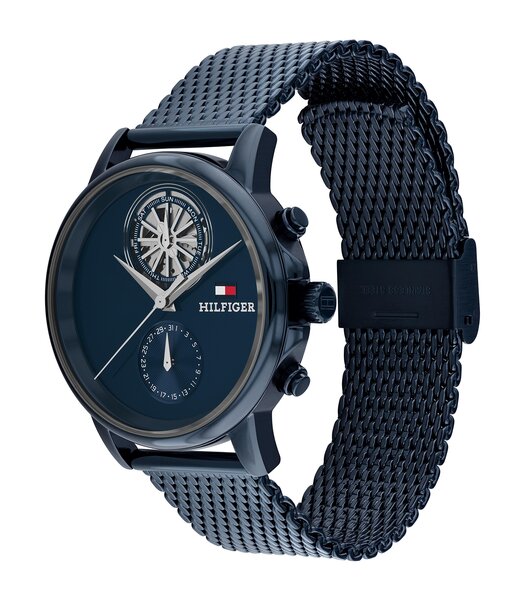 Montre TOMMY HILFIGER STEWART Homme 1710750 Analogue Cadran MINERAL Bleu Bracelet Acier Bleu Etanchéité 5BAR